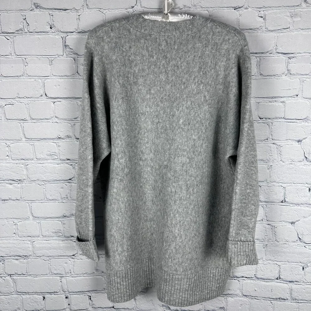 Cynthia Rowley Women's Surplice V-Neck Collar Tunic Sweater, Size Medium,‎ Grey